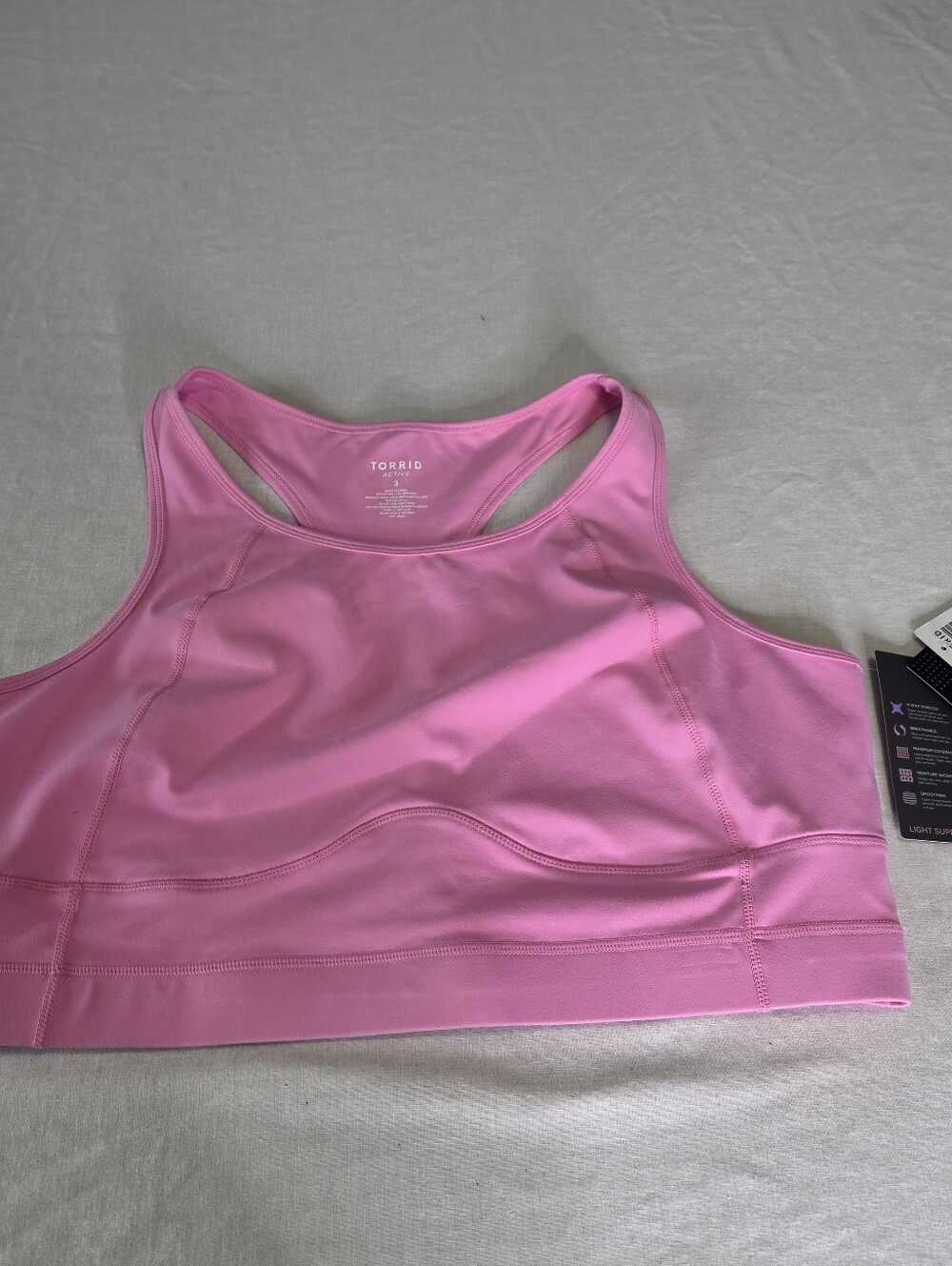 Torrid Active Core Performance Light Support Sports Bra 3X Pink NWT $49.50